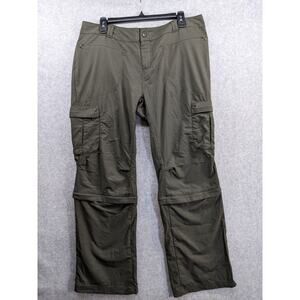 REI Convertible Cargo Pants Womens 14 Petite Olive Green Nylon Outdoor Hiking